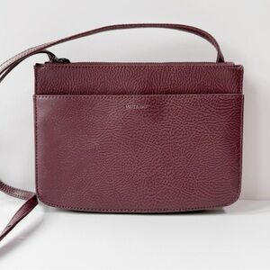 Matt & Nat Woman Dusty Maroon Vegan Crossbody Bag Travel Commute Preppy Classic
